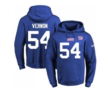 Nike New York Giants #54 Olivier Vernon Royal Blue Name & Number Pullover NFL Hoodie