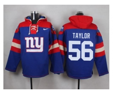 Nike New York Giants #56 Lawrence Taylor Royal Blue Player Pullover NFL Hoodie