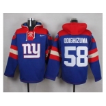 Nike New York Giants #58 Owa Odighizuwa Royal Blue Player Pullover NFL Hoodie