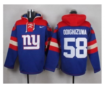 Nike New York Giants #58 Owa Odighizuwa Royal Blue Player Pullover NFL Hoodie