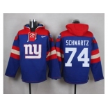 Nike New York Giants #74 Geoff Schwartz Royal Blue Player Pullover NFL Hoodie