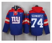 Nike New York Giants #74 Geoff Schwartz Royal Blue Player Pullover NFL Hoodie