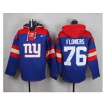 Nike New York Giants #76 Ereck Flowers Royal Blue Player Pullover NFL Hoodie