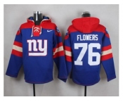 Nike New York Giants #76 Ereck Flowers Royal Blue Player Pullover NFL Hoodie