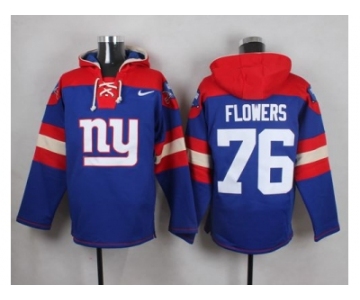 Nike New York Giants #76 Ereck Flowers Royal Blue Player Pullover NFL Hoodie