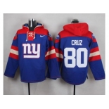 Nike New York Giants #80 Victor Cruz Royal Blue Player Pullover NFL Hoodie