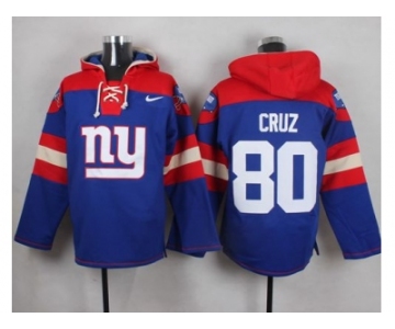 Nike New York Giants #80 Victor Cruz Royal Blue Player Pullover NFL Hoodie