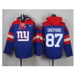 Nike New York Giants #87 Sterling Shepard Royal Blue Player Pullover NFL Hoodie