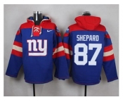 Nike New York Giants #87 Sterling Shepard Royal Blue Player Pullover NFL Hoodie