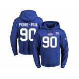 Nike New York Giants #90 Jason Pierre-Paul Royal Blue Name & Number Pullover NFL Hoodie