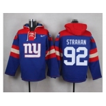 Nike New York Giants #92 Michael Strahan Royal Blue Player Pullover NFL Hoodie