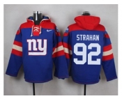 Nike New York Giants #92 Michael Strahan Royal Blue Player Pullover NFL Hoodie