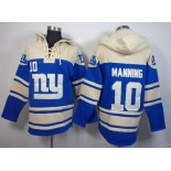 nike nfl jerseys new york giants #10 eli manning blue-cream[pullover hooded sweatshirt]