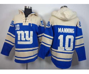 nike nfl jerseys new york giants #10 eli manning blue-cream[pullover hooded sweatshirt]