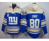 nike nfl jerseys new york giants #80 cruz blue-cream[pullover hooded sweatshirt]