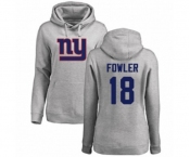 Football Women's New York Giants #18 Bennie Fowler Ash Name & Number Logo Pullover Hoodie