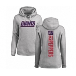 Football Women's New York Giants #21 Jabrill Peppers Ash Backer Pullover Hoodie