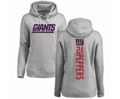 Football Women's New York Giants #21 Jabrill Peppers Ash Backer Pullover Hoodie