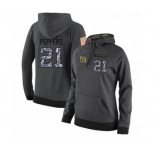 Football Women's New York Giants #21 Jabrill Peppers Stitched Black Anthracite Salute to Service Player Performance Hoodie