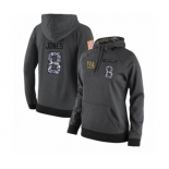 Football Women's New York Giants #8 Daniel Jones Stitched Black Anthracite Salute to Service Player Performance Hoodie