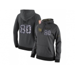 NFL Women's Nike New York Giants #80 Victor Cruz Stitched Black Anthracite Salute to Service Player Performance Hoodie