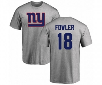 Football New York Giants #18 Bennie Fowler Ash Name & Number Logo T-Shirt