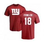 Football New York Giants #18 Bennie Fowler Red Name & Number Logo T-Shirt