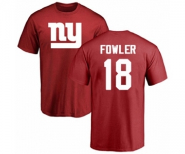 Football New York Giants #18 Bennie Fowler Red Name & Number Logo T-Shirt