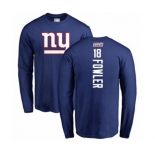 Football New York Giants #18 Bennie Fowler Royal Blue Backer Long Sleeve T-Shirt