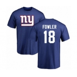 Football New York Giants #18 Bennie Fowler Royal Blue Name & Number Logo T-Shirt