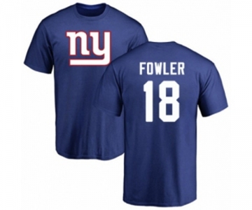 Football New York Giants #18 Bennie Fowler Royal Blue Name & Number Logo T-Shirt