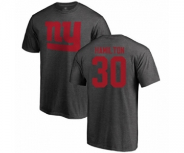 Football New York Giants #30 Antonio Hamilton Ash One Color T-Shirt