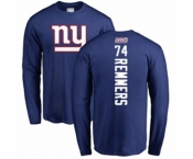 Football New York Giants #74 Mike Remmers Royal Blue Backer Long Sleeve T-Shirt