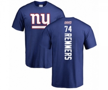 Football New York Giants #74 Mike Remmers Royal Blue Backer T-Shirt