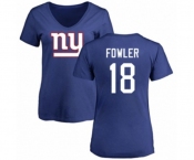 Football Women's New York Giants #18 Bennie Fowler Royal Blue Name & Number Logo T-Shirt