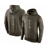 Football Arizona Cardinals #1 Kyler Murray Green Salute To Service Men's Pullover Hoodie