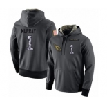 Football Men's Arizona Cardinals #1 Kyler Murray Stitched Black Anthracite Salute to Service Player Performance Hoodie