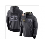 Men Arizona Cardinals #23 Adrian Peterson Stitched Black Anthracite Salute to Service Player Performance Hoodie