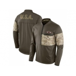 Men Arizona Cardinals Nike Olive Salute to Service Sideline Hybrid Half-Zip Pullover Jacket