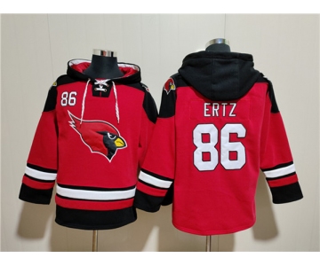 Men's Arizona Cardinals #86 Zach Ertz Red Ageless Must-Have Lace-Up Pullover Hoodie