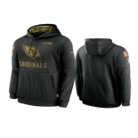 Men's Arizona Cardinals Black 2020 Salute to Service Sideline Performance Pullover Hoodie