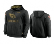 Men's Arizona Cardinals Black 2020 Salute to Service Sideline Performance Pullover Hoodie