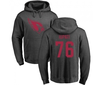 NFL Nike Arizona Cardinals #76 Mike Iupati Ash One Color Pullover Hoodie