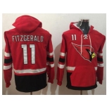 Nike Arizona Cardinals #11 Larry Fitzgerald Red Black Name & Number Pullover NFL Hoodie