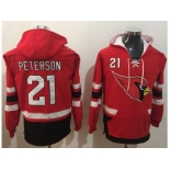 Nike Arizona Cardinals #21 Patrick Peterson Red Black Name & Number Pullover NFL Hoodie