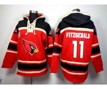 nike nfl jerseys arizona cardinals #11 larry fitzgerald black-red[pullover hooded sweatshirt]