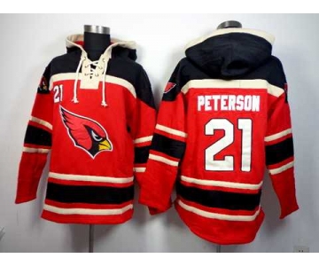 nike nfl jerseys arizona cardinals #21 patrick peterson black-red[pullover hooded sweatshirt]