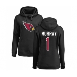 Football Women's Arizona Cardinals #1 Kyler Murray Black Name & Number Logo Pullover Hoodie