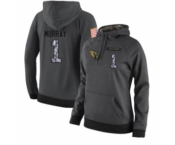 Football Women's Arizona Cardinals #1 Kyler Murray Stitched Black Anthracite Salute to Service Player Performance Hoodie