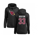 NFL Women's Nike Arizona Cardinals #33 Tre Boston Black Name & Number Logo Pullover Hoodie